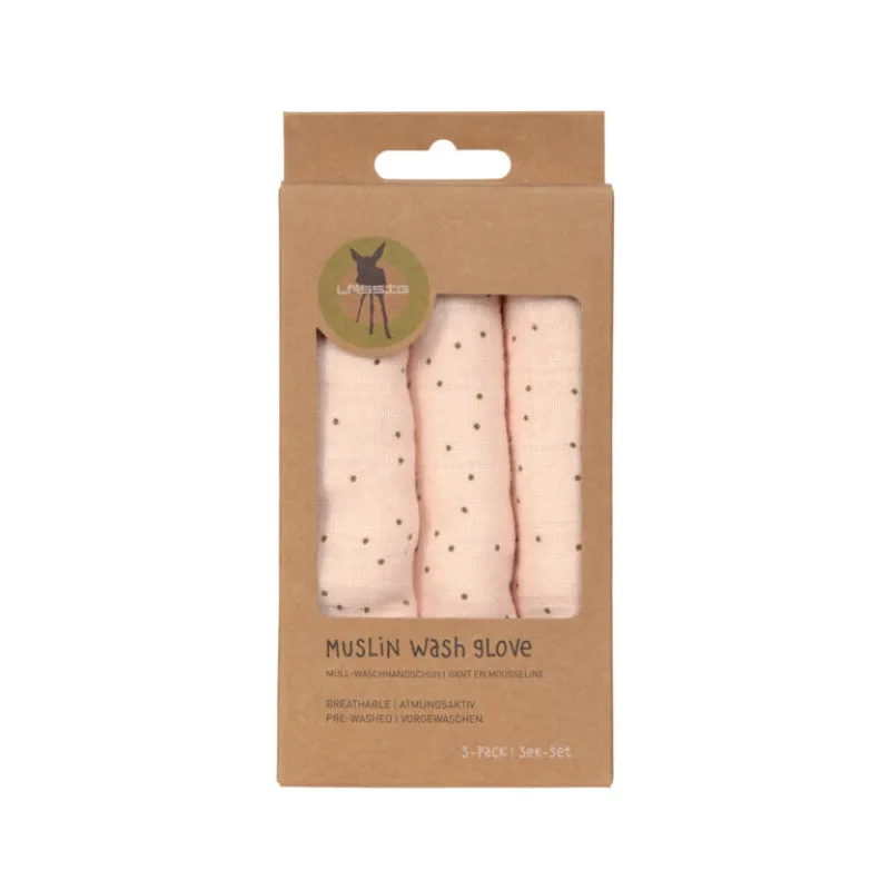 Lässig Muslin Wash Glove Set 3 pcs