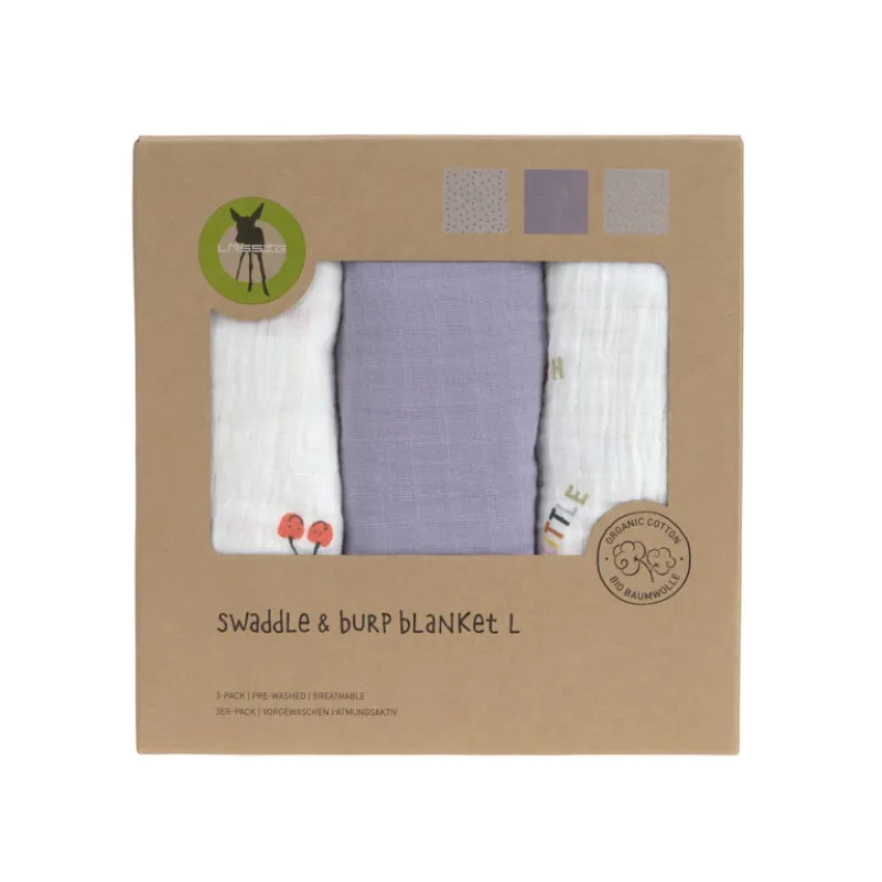 Lässig Swaddle Burp blanket 85x85 Happy Fruits