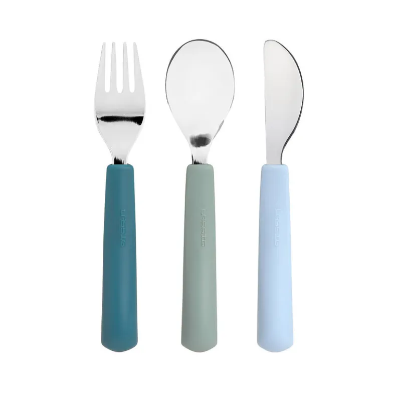 LÄSSIG Cutlery with Silicone Handle 3pcs Tiny Team