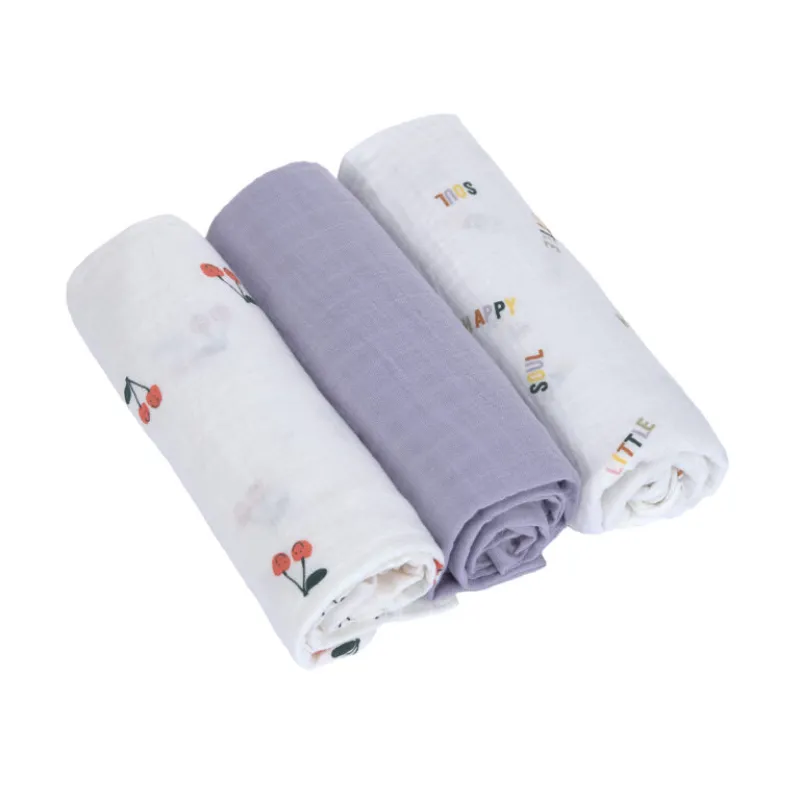 Lässig Swaddle Burp blanket 85x85 Happy Fruits