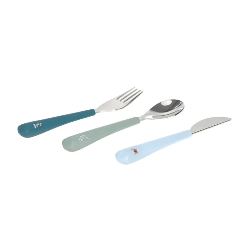 LÄSSIG Cutlery with Silicone Handle 3pcs Tiny Team