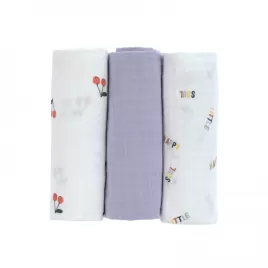Lässig Swaddle Burp blanket 85x85 Happy Fruits
