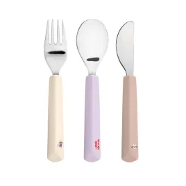 LÄSSIG Cutlery with Silicone Handle 3pcs Tiny Team